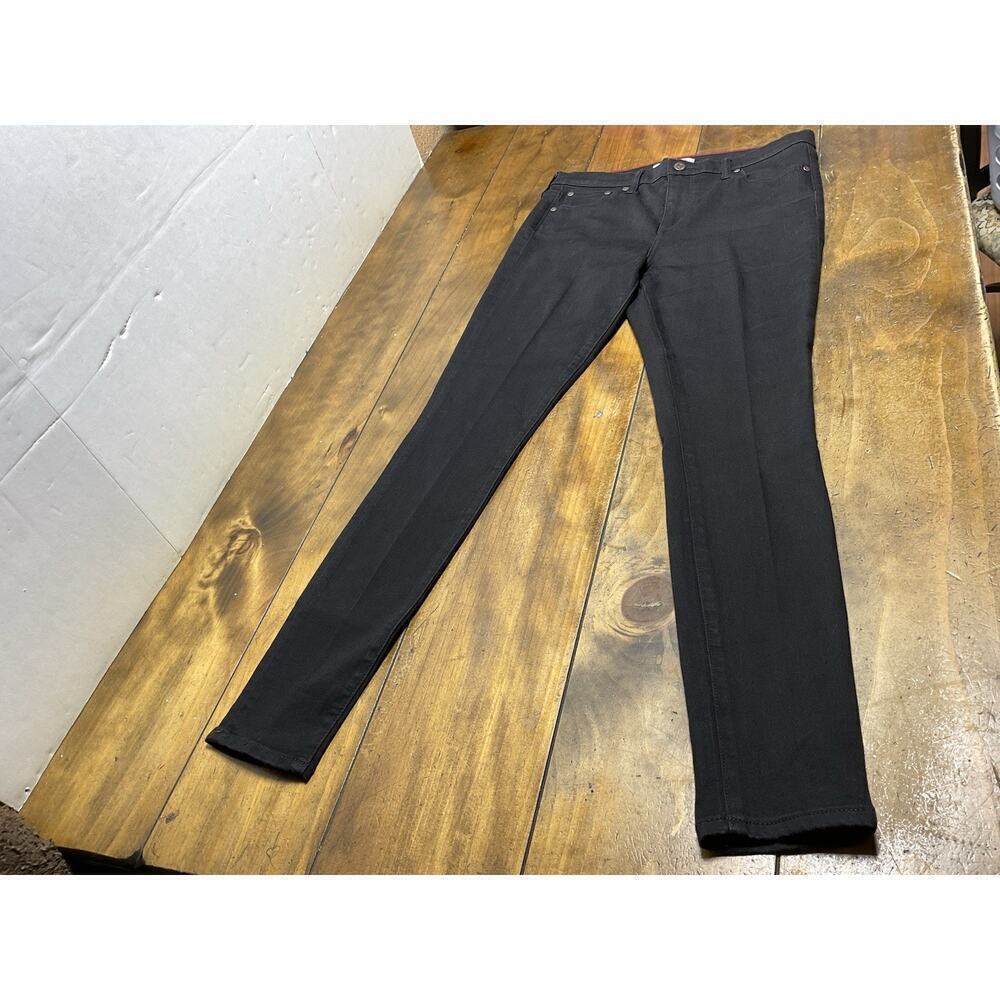 JOHNNY WAS Skinny Mid-Rise Black Denim Stretch Jeans Womens 28